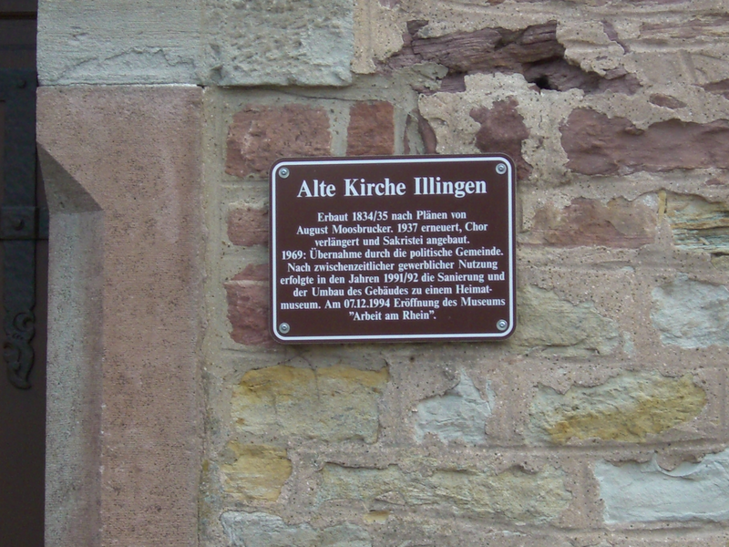 Gedenktafel am Museum (Alte Kirche Illingen)